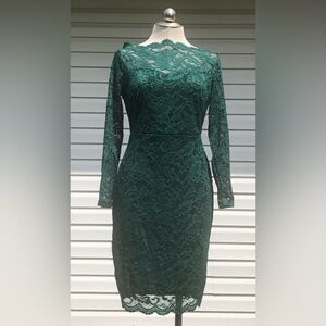 MSLG Green Lace Long Sleeve Dress Size Large